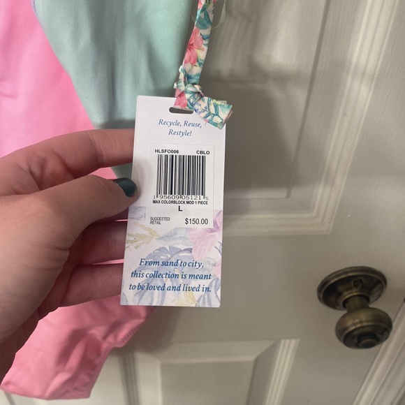 LoveShackFancy x Hurley Max Colorblock One Piece in Pink - Picture 6 of 9